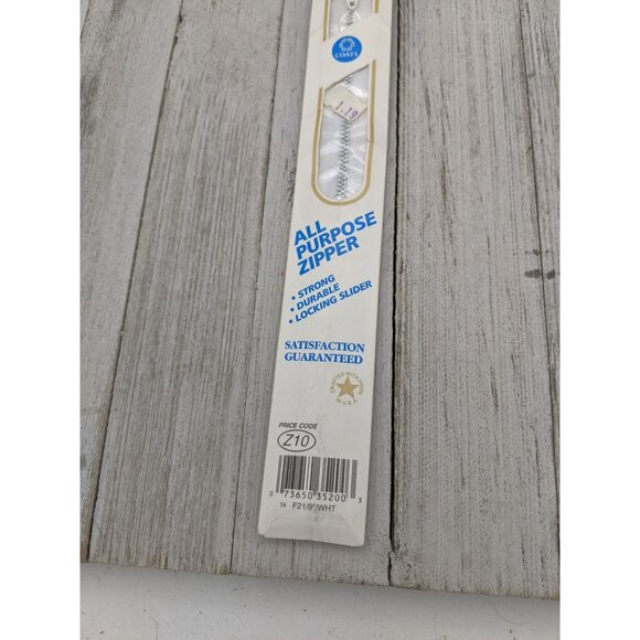 Vintage J&P Coats All Purpose Zipper 9" White 1 - Picture 3 of 4